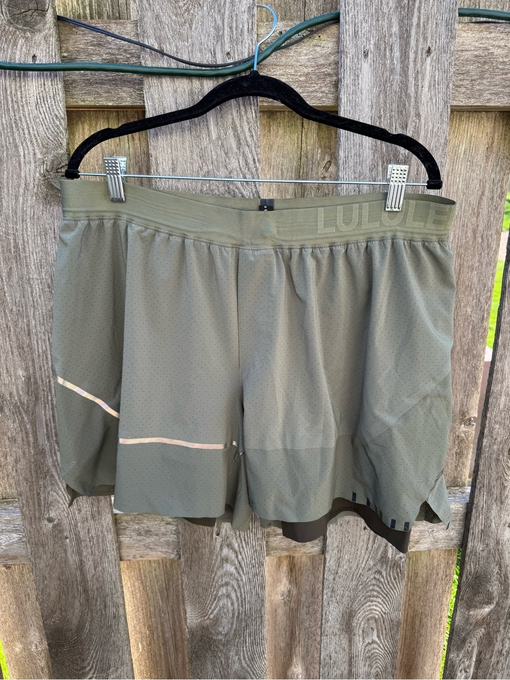 lululemon athletica Men's Olive Performance Running Shorts